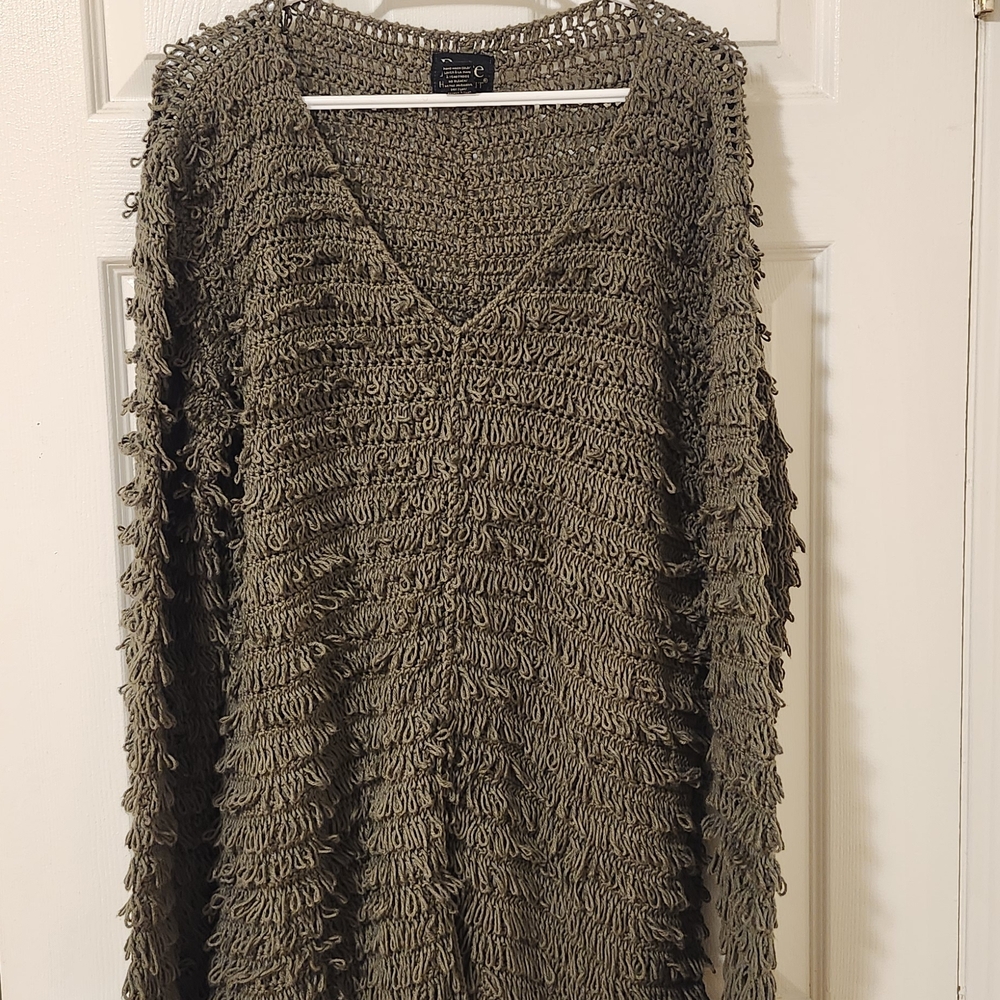 Pur Olive V-Neck Women's Sweater